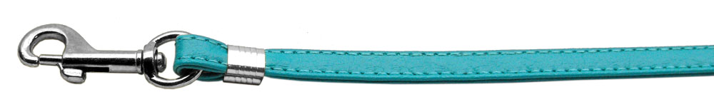 Flat Plain Leashes Turquoise Silver Hardware